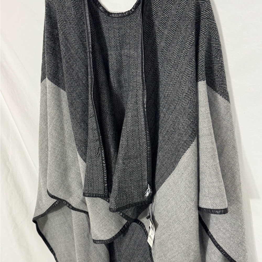Gray Herringbone Cape